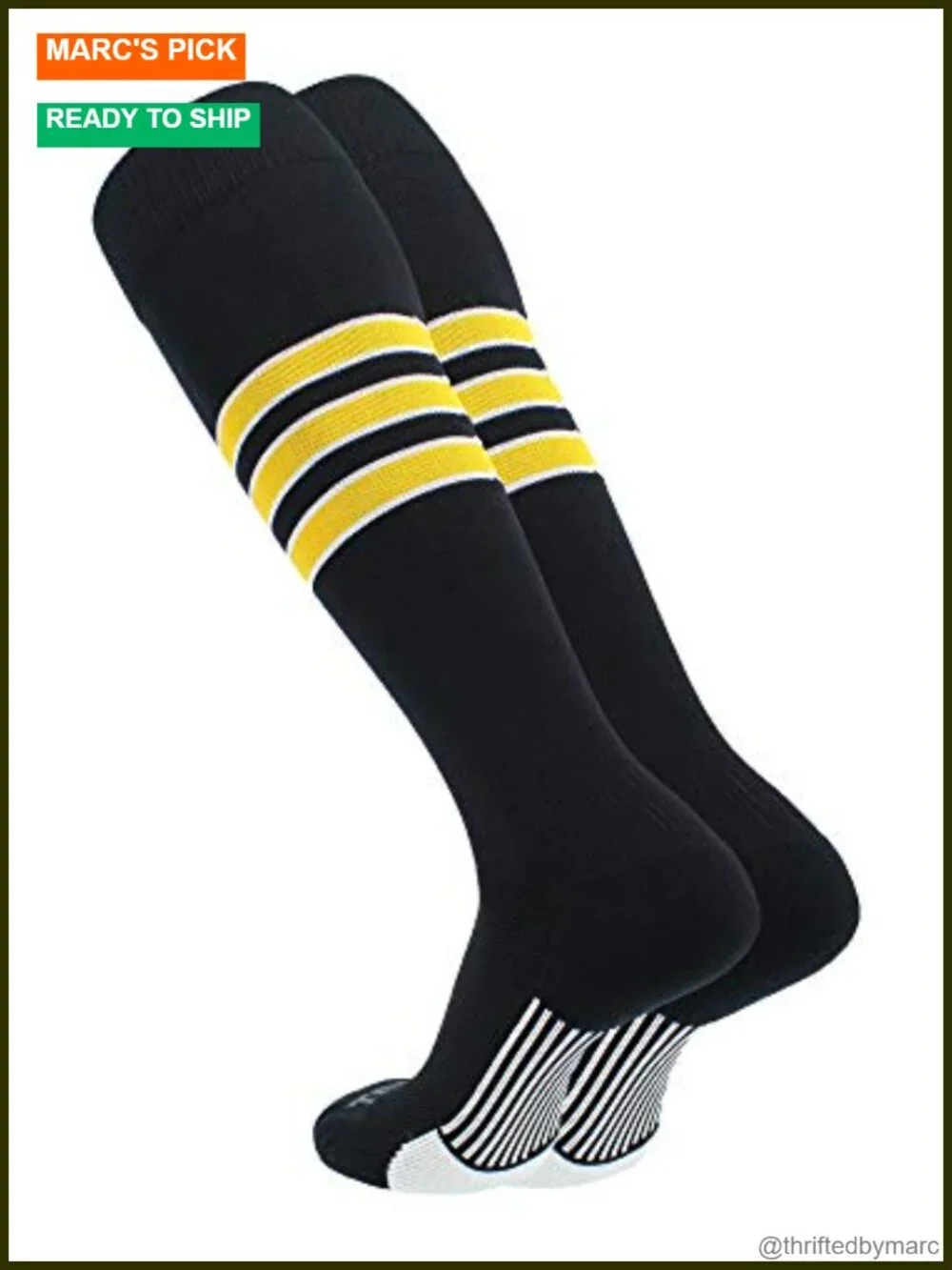 USA Made Over the Calf Striped Baseball & Softball Socks